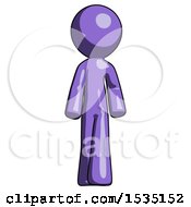 Poster, Art Print Of Purple Design Mascot Man Walking Front View