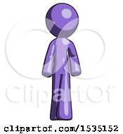 Purple Design Mascot Man Walking Front View