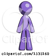 Purple Design Mascot Man Standing Facing Forward