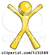 Yellow Design Mascot Man Jumping Or Flailing