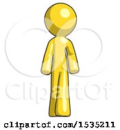 Yellow Design Mascot Man Walking Front View