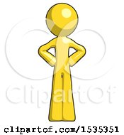 Yellow Design Mascot Man Hands On Hips