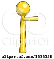 Poster, Art Print Of Yellow Design Mascot Man Pointing Right