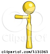 Poster, Art Print Of Yellow Design Mascot Woman Pointing Left