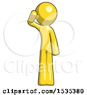 Yellow Design Mascot Man Soldier Salute Pose