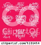 Clipart Of White Mom Text Designs On Pink Royalty Free Vector Illustration