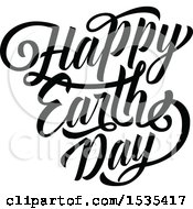 Poster, Art Print Of Black And White Happy Earth Day Text Design