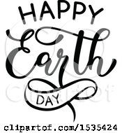 Poster, Art Print Of Black And White Happy Earth Day Text Design