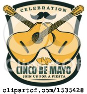 Poster, Art Print Of Retro Styled Cinco De Mayo Design With A Mustache Guitars And Tortilla Chips