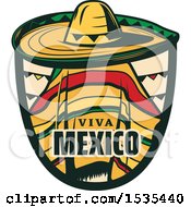 Poster, Art Print Of Retro Styled Cinco De Mayo Viva Mexico Design With A Sombrero And Poncho