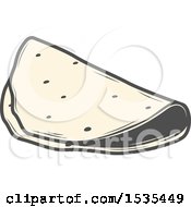 Clipart Of A Tortilla In Retro Style Royalty Free Vector Illustration