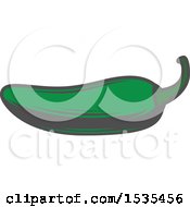 Clipart Of A Green Pepper In Retro Style Royalty Free Vector Illustration