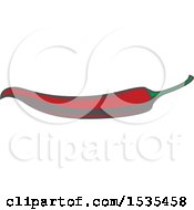 Clipart Of A Red Pepper In Retro Style Royalty Free Vector Illustration