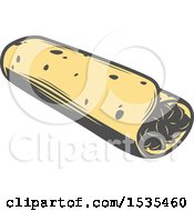 Clipart Of A Burrito In Retro Style Royalty Free Vector Illustration