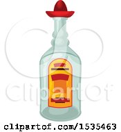 Clipart Of A Tequila Bottle Royalty Free Vector Illustration