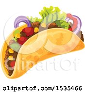 Clipart Of A Taco Royalty Free Vector Illustration