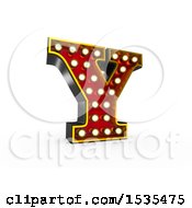 Poster, Art Print Of 3d Illuminated Theater Styled Vintage Letter Y On A White Background