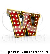 Poster, Art Print Of 3d Illuminated Theater Styled Vintage Letter W On A White Background