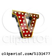 Poster, Art Print Of 3d Illuminated Theater Styled Vintage Letter V On A White Background