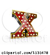 Poster, Art Print Of 3d Illuminated Theater Styled Vintage Letter X On A White Background