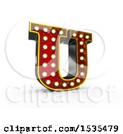 Poster, Art Print Of 3d Illuminated Theater Styled Vintage Letter U On A White Background
