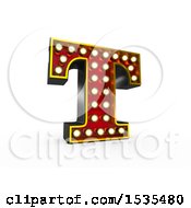 Poster, Art Print Of 3d Illuminated Theater Styled Vintage Letter T On A White Background