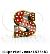Poster, Art Print Of 3d Illuminated Theater Styled Vintage Letter S On A White Background