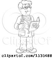 Poster, Art Print Of Black And White Friendly Male Doctor Holding A Folder And Talking