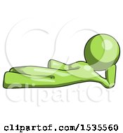 Poster, Art Print Of Green Design Mascot Man Reclined On Side