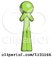 Green Design Mascot Man Laugh Giggle Or Gasp Pose