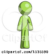 Poster, Art Print Of Green Design Mascot Man Walking Front View