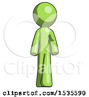 Green Design Mascot Man Walking Front View