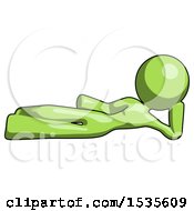 Poster, Art Print Of Green Design Mascot Woman Reclined On Side