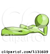Green Design Mascot Woman Reclined On Side