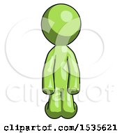 Green Design Mascot Man Kneeling Front Pose