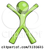Green Design Mascot Man Jumping Or Flailing