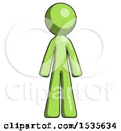 Green Design Mascot Man Standing Facing Forward