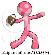 Poster, Art Print Of Pink Design Mascot Man Throwing Football