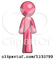 Poster, Art Print Of Pink Design Mascot Man Walking Front View