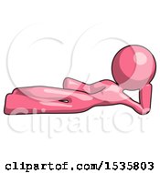 Pink Design Mascot Woman Reclined On Side