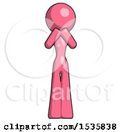 Pink Design Mascot Woman Laugh Giggle Or Gasp Pose