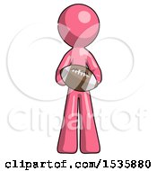 Poster, Art Print Of Pink Design Mascot Man Giving Football To You