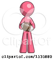 Pink Design Mascot Man Giving Football To You