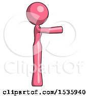 Poster, Art Print Of Pink Design Mascot Woman Pointing Right