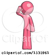 Pink Design Mascot Man Soldier Salute Pose
