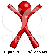 Red Design Mascot Man Jumping Or Flailing