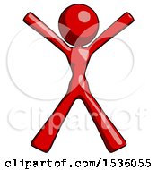 Red Design Mascot Woman Jumping Or Flailing