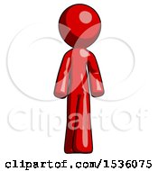 Red Design Mascot Man Walking Front View