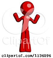 Red Design Mascot Man Shrugging Confused