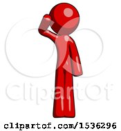 Red Design Mascot Man Soldier Salute Pose